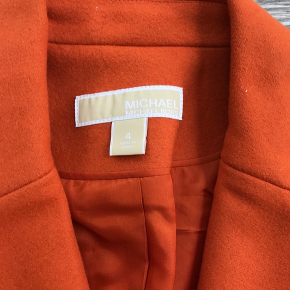 Michael Kors Orange Wool Blazer Sz 4 - Picture 3 of 5